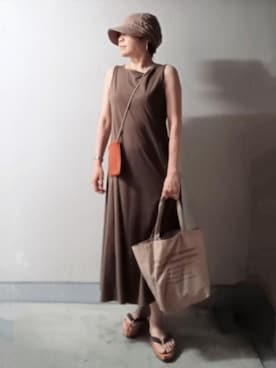 「アイテム（ワンピース）」を使った、pomepomekurukuruさん（レディース・157cm・50代）の夏コーディネート