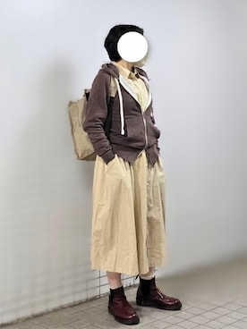 「アイテム（パーカー）」を使った、pomepomekurukuruさん（レディース・157cm）の秋コーディネート