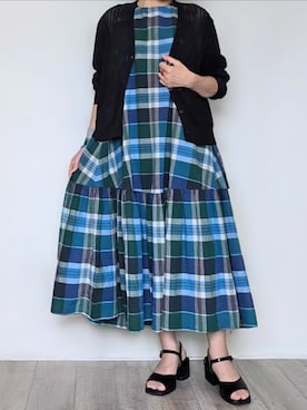 「無印良品（ムジルシリョウヒン）のアイテム（ワンピース/ドレス）」を使った、pomekuruさん（レディース・157cm）の夏コーディネート
