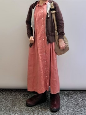 「無印良品（ムジルシリョウヒン）のアイテム（パーカー）」を使った、pomekuruさん（レディース・157cm）の春コーディネート