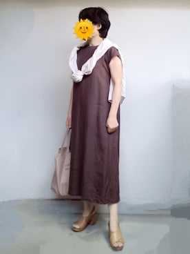 「アイテム（ワンピース）」を使った、pomepomekurukuruさん（レディース・157cm・50代）の夏コーディネート