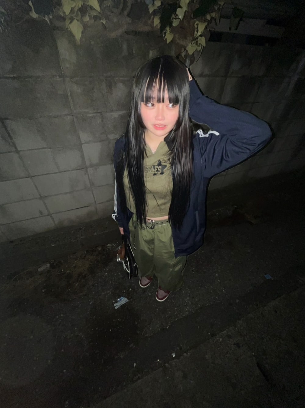 「秋冬コーデ、中３」｜「WEGOのWEGO/トラックジャケット（ジャージ、ブルー系）」を使った、lcxnzvさん（骨格ストレート・レディース・155cm）の秋コーディネートの1枚目の写真
