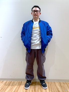 「XLARGE（エクストララージ）のアイテム（ブルゾン）」を使った、RmsDbr1004さん（メンズ・164cm）の冬コーディネート