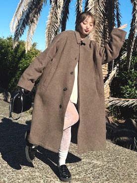 「アイテム（チェスターコート）」を使った、いそまた あいさん（レディース・158cm・20代）の冬コーディネート