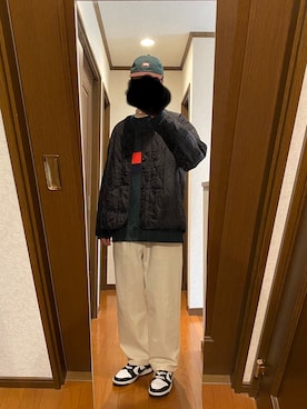「FTC（エフティーシー）のアイテム（帽子）」を使った、三橋貴志さん（メンズ・176cm）の秋コーディネート