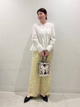 「SENSE OF PLACE by URBAN RESEARCH（センスオブプレイスバイアーバンリサーチ）のフリンジイージーパンツ（その他パンツ）」を使った、hikariさん（レディース・162cm）の冬コーディネート