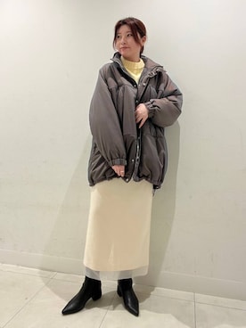 「冬の差し色コーデ」｜hikariさん（レディース・162cm）の冬コーディネート