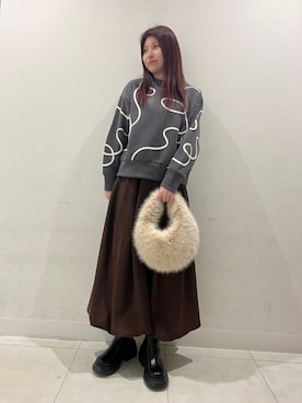 「SENSE OF PLACE by URBAN RESEARCH（センスオブプレイスバイアーバンリサーチ）の『消臭』サイドゴアボリュームソールブーツ（ブーツ）」を使った、hikariさん（レディース・162cm）の冬コーディネート