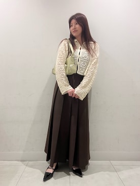 「SENSE OF PLACE by URBAN RESEARCH（センスオブプレイスバイアーバンリサーチ）の『抗菌』ポインテッドフラットパンプス（パンプス、ブラック系）」を使った、hikariさん（レディース・163cm）の春コーディネート