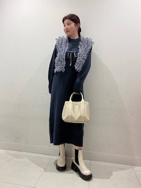 「SENSE OF PLACE by URBAN RESEARCH（センスオブプレイスバイアーバンリサーチ）の『消臭』サイドゴアボリュームソールブーツ（ブーツ）」を使った、hikariさん（レディース・162cm）の秋コーディネート