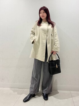 「アイテム（ノーカラーコート）」を使った、hikariさん（レディース・162cm）の秋コーディネート