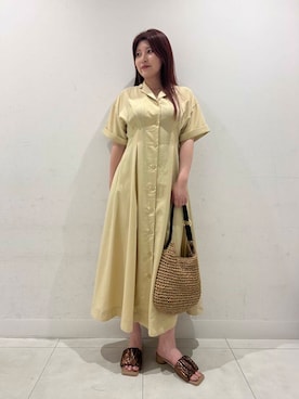 「アイテム（シャツワンピース）」を使った、hikariさん（レディース・162cm）の夏コーディネート