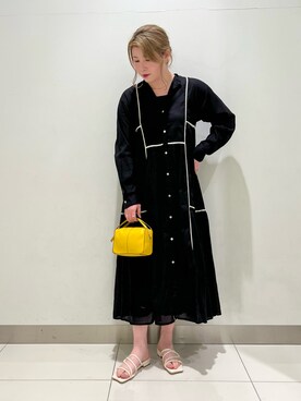 「SENSE OF PLACE by URBAN RESEARCH（センスオブプレイスバイアーバンリサーチ）のアイテム（シャツワンピース）」を使った、hikariさん（レディース・163cm）の春コーディネート