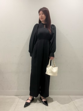 「SENSE OF PLACE by URBAN RESEARCH（センスオブプレイスバイアーバンリサーチ）のチェーンハンドルパフバッグ（ショルダーバッグ、ホワイト系）」を使った、hikariさん（レディース・163cm）の春コーディネート