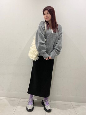 「SENSE OF PLACE by URBAN RESEARCH（センスオブプレイスバイアーバンリサーチ）のポンチタイトスカート（スカート）」を使った、hikariさん（レディース・162cm）の冬コーディネート