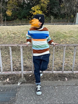 「デニムテーパード」｜omamesanさん（キッズ・120cm）の秋コーディネート