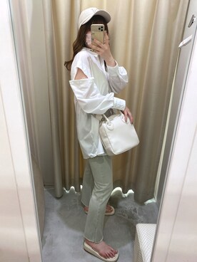 「NUN（エヌユーエヌ）のアイテム」を使った、みどりさん（レディース・160cm）の夏コーディネート