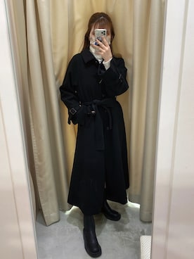 「one after another NICE CLAUP（ワンアフターアナザーナイスクラップ）のアイテム（ステンカラーコート）」を使った、みどりさん（レディース・160cm）の秋コーディネート