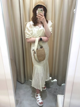 「one after another NICE CLAUP（ワンアフターアナザーナイスクラップ）のアイテム（帽子）」を使った、みどりさん（レディース・160cm）の春コーディネート