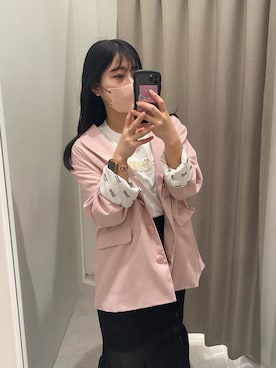 「Seemi. byNICECLAUP（ シーミーバイナイスクラップ）のアイテム（テーラードジャケット）」を使った、noaさん（レディース・153cm）の春コーディネート