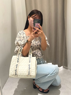 「one after another NICE CLAUP（ワンアフターアナザーナイスクラップ）のアイテム（その他シューズ）」を使った、noaさん（レディース・153cm）の夏コーディネート