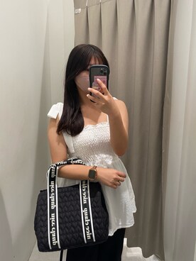 「肌見せ」｜「アイテム（スラックス）」を使った、noaさん（レディース・153cm）の夏コーディネート