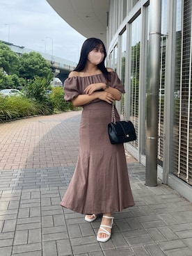「one after another NICE CLAUP（ワンアフターアナザーナイスクラップ）のアイテム（その他シューズ）」を使った、noaさん（レディース・153cm）の夏コーディネート