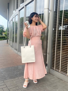 「one after another NICE CLAUP（ワンアフターアナザーナイスクラップ）のアイテム（その他シューズ）」を使った、noaさん（レディース・153cm）の夏コーディネート