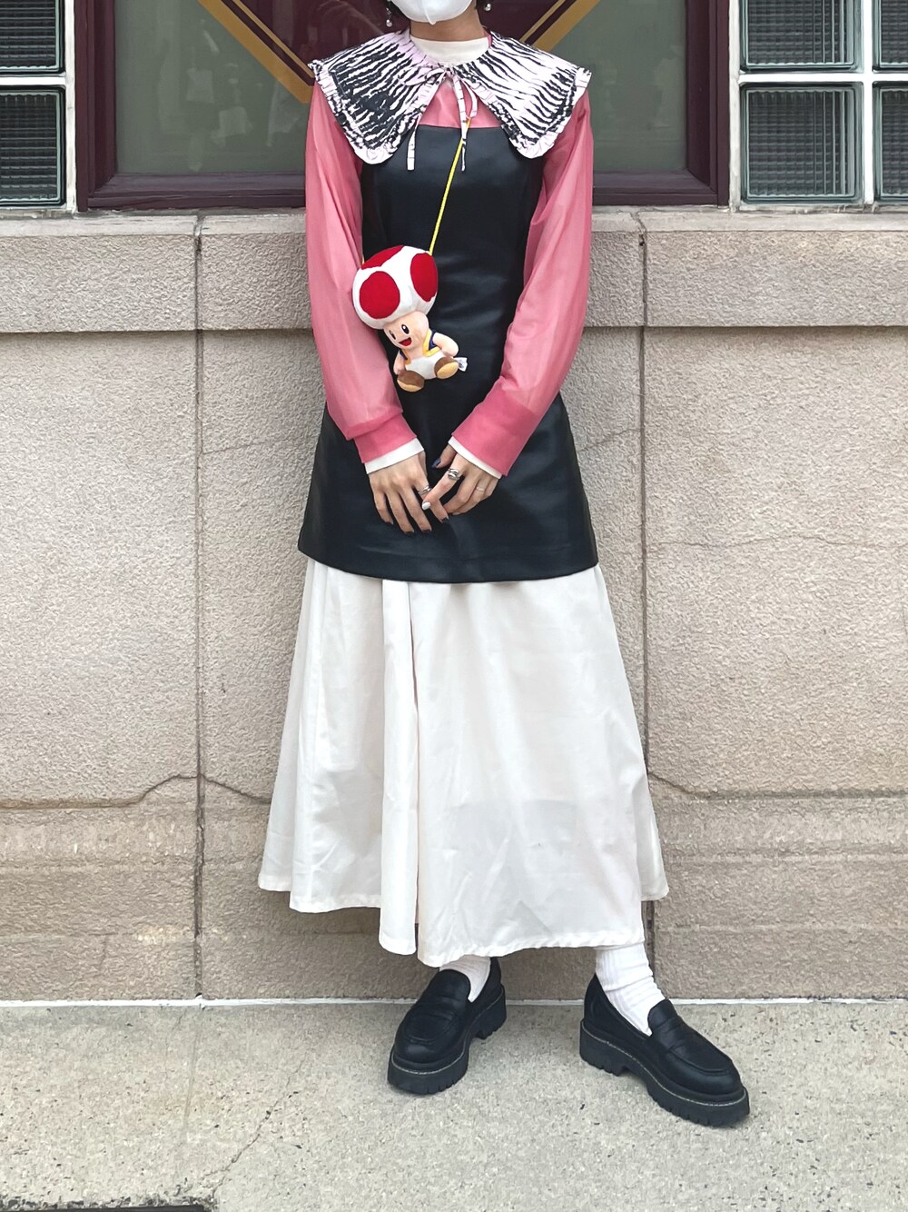 A.QUEEN フェイクレザーミニワンピ ホワイト ，2089op-W ワンピース フェイクレザーキャミソールミニワンピース