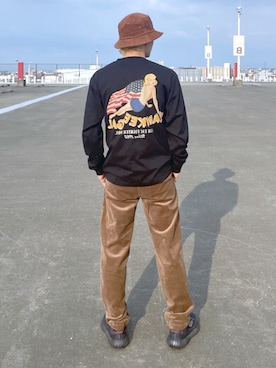 「アイテム（ハット、ブラウン系）」を使った、shuppi12さん（メンズ・172cm）の秋コーディネート