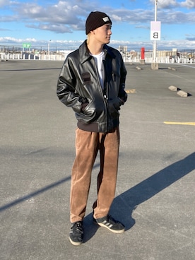 「AVIREX（アヴィレックス）のアイテム（スタジャン）」を使った、shuppi12さん（メンズ・172cm）の冬コーディネート