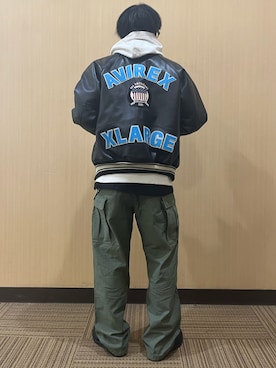 「AVIREX（アヴィレックス）のアイテム（スタジャン）」を使った、shuppi12さん（メンズ・172cm）の秋コーディネート