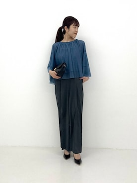 「アイテム（パンツドレス、ブルー系）」を使った、rlvv37さん（レディース・163cm）の冬コーディネート