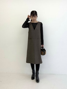 「URBAN RESEARCH ROSSO WOMEN（アーバンリサーチ　ロッソ）のアイテム（ジャンパースカート）」を使った、rlvv37さん（レディース・163cm）の秋コーディネート