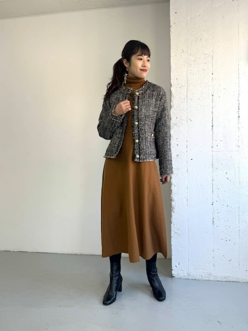 セール】『WEB限定』タートルネックデザインスリーブワンピース