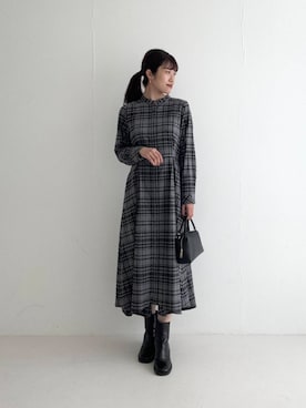 「アイテム（シャツワンピース）」を使った、rlvv37さん（レディース・163cm）の秋コーディネート