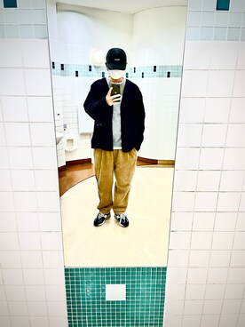 「アイテム（カーディガン/ボレロ）」を使った、くーーさん（メンズ・178cm）の冬コーディネート