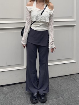「H&M（エイチ・アンド・エム）のアイテム（パンツ）」を使った、ゆうりさん（レディース・163cm）の夏コーディネート