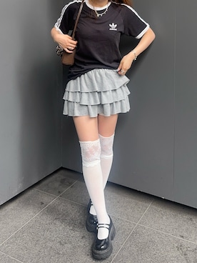「アイテム（ソックス/靴下）」を使った、ゆうりさん（レディース・163cm）の夏コーディネート