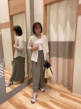 「Samansa Mos2 blue」｜「アイテム（その他）」を使った、ゆま🌻さん（レディース・155cm）の夏コーディネート