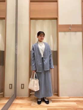 「Samansa Mos2 blue（サマンサモスモスブルー）のアイテム（テーラードジャケット）」を使った、ゆま🌻さん（レディース・155cm）の春コーディネート