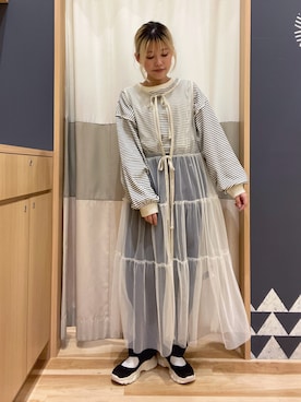 「Samansa Mos2（サマンサ モスモス）のアイテム（トップス）」を使った、ゆま🌻さん（レディース・155cm）の春コーディネート