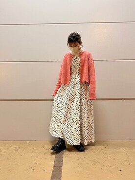 「NICE CLAUP（ナイスクラップ）のアイテム（ワンピース/ドレス）」を使った、ゆま🌻さん（レディース・155cm）の冬コーディネート