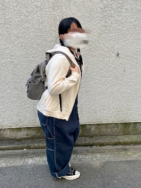 「ピクニック」｜「アイテム（オールインワン・サロペット）」を使った、有阿まる（ありあ まる）さん（レディース・149cm）の夏コーディネート