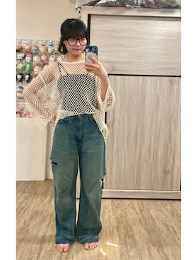 「VACANCY（ヴァカンシー）のアイテム（Tシャツ/カットソー）」を使った、嘎嘎(づ｡◕‿‿◕｡)づさん（レディース・163cm）の夏コーディネート