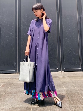 「mici（ミチ）のアイテム」を使った、清水こづえさん（レディース・164cm）の夏コーディネート