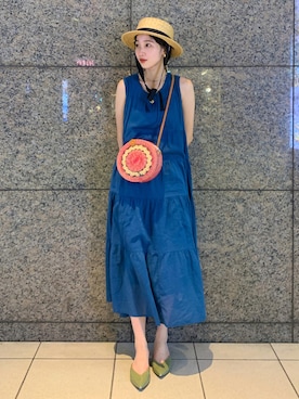 「Libra Cue（リブラ キュー）のアイテム（ワンピース/ドレス）」を使った、清水こづえさん（レディース・164cm）の夏コーディネート