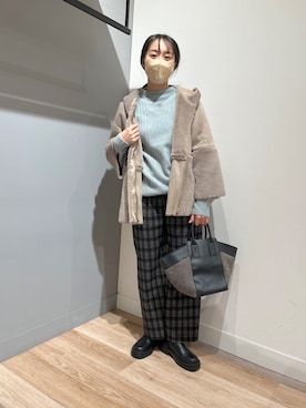「Chez toi（シェトワ）のアイテム（ジャケット/アウター）」を使った、TAKAOKAさん（レディース・156cm）の秋コーディネート