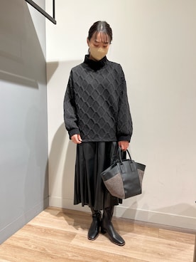 「Chez toi（シェトワ）のアイテム（ブーツ）」を使った、TAKAOKAさん（レディース・156cm）の冬コーディネート