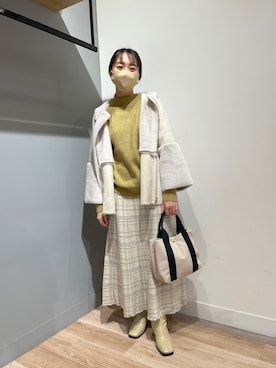 「Chez toi（シェトワ）のアイテム（ジャケット/アウター）」を使った、TAKAOKAさん（レディース・156cm）の秋コーディネート